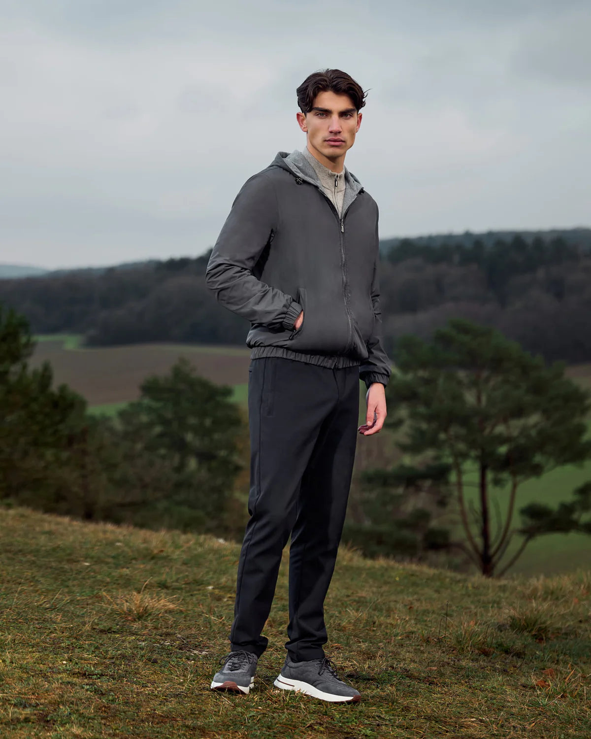 Reversible Merino Jacket Grey