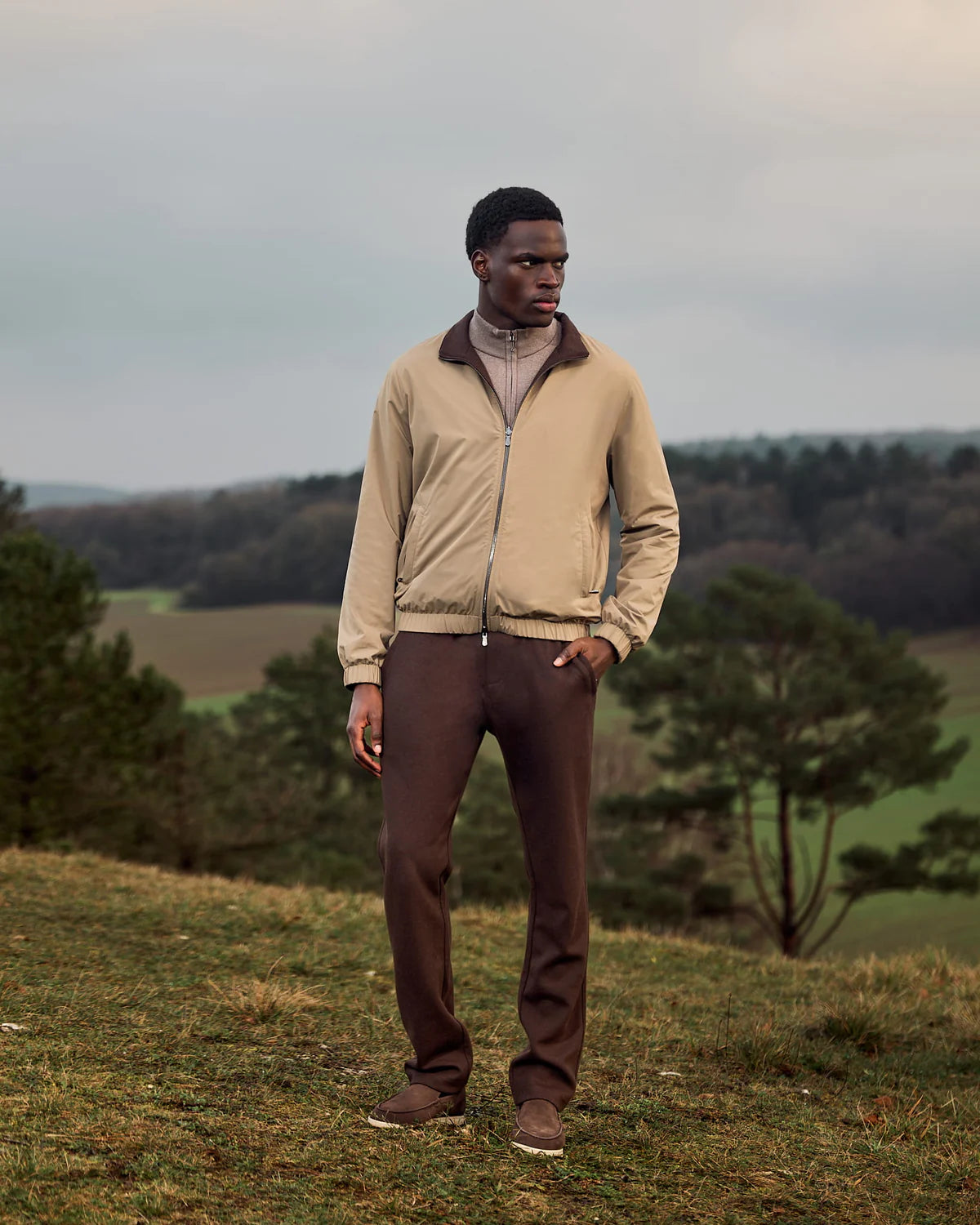 Reversible Merino Jacket beige/brown