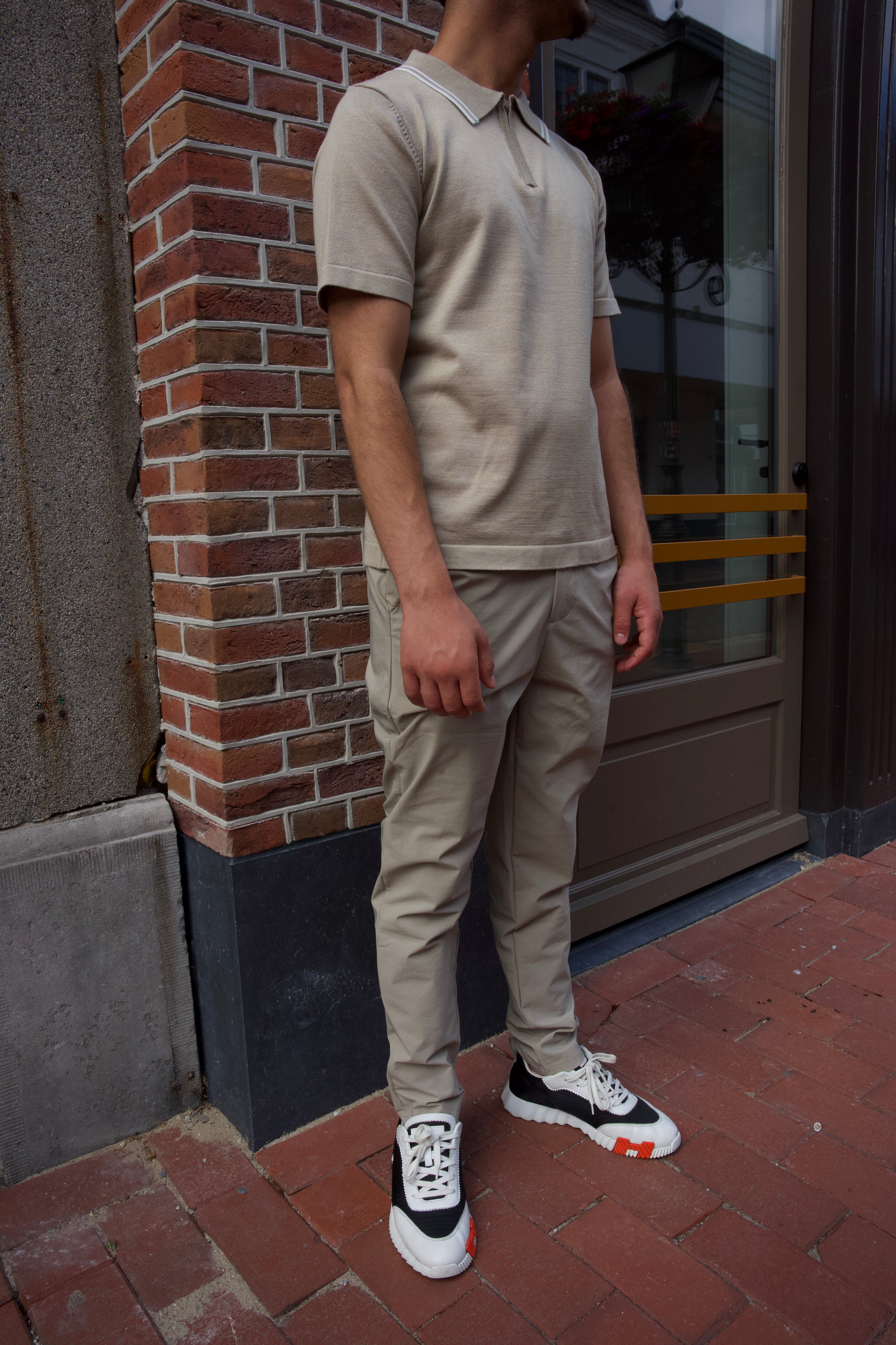 CA STRIPE POLO - BEIGE
