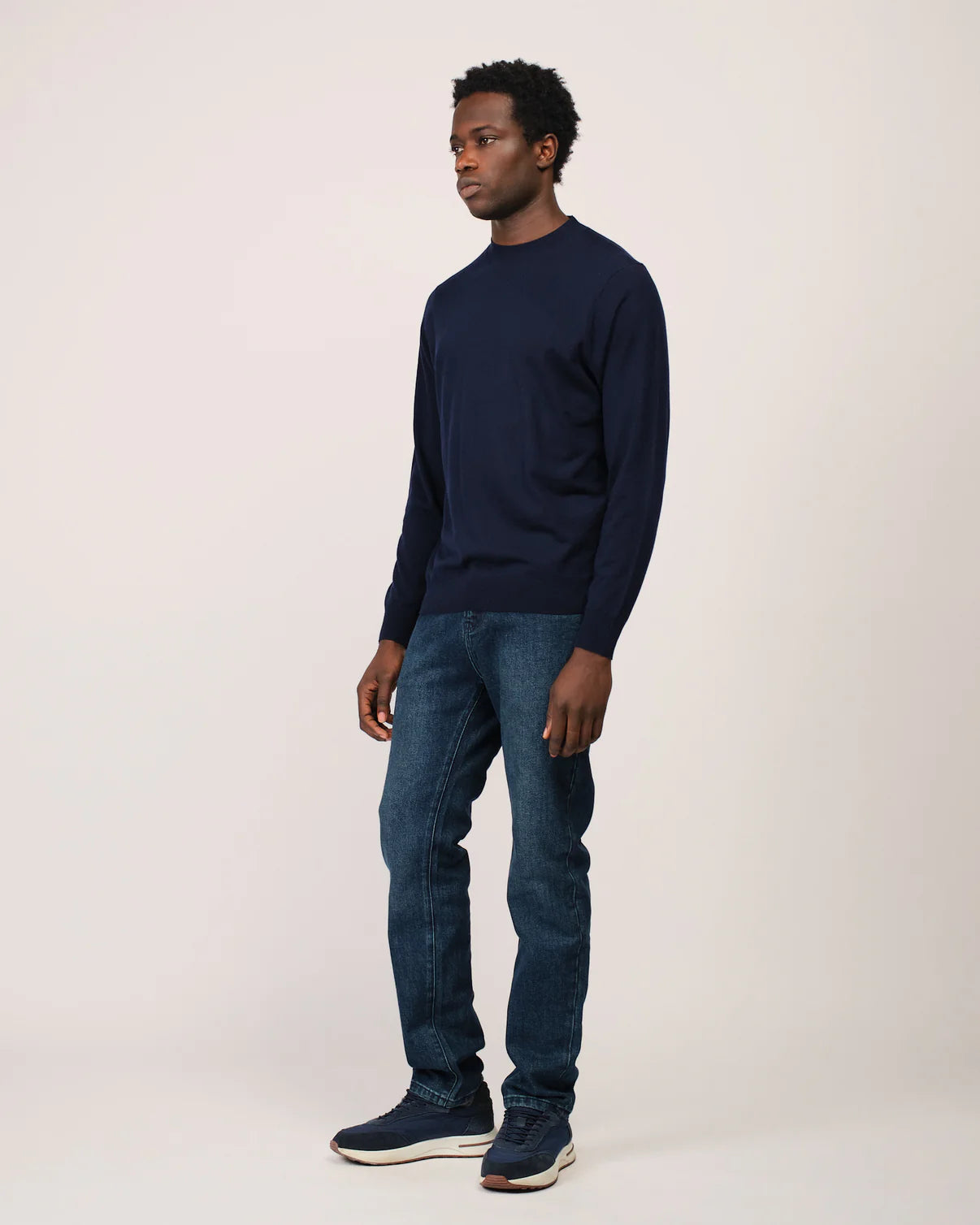 The Cashwool Crewneck - NAVY BLUE