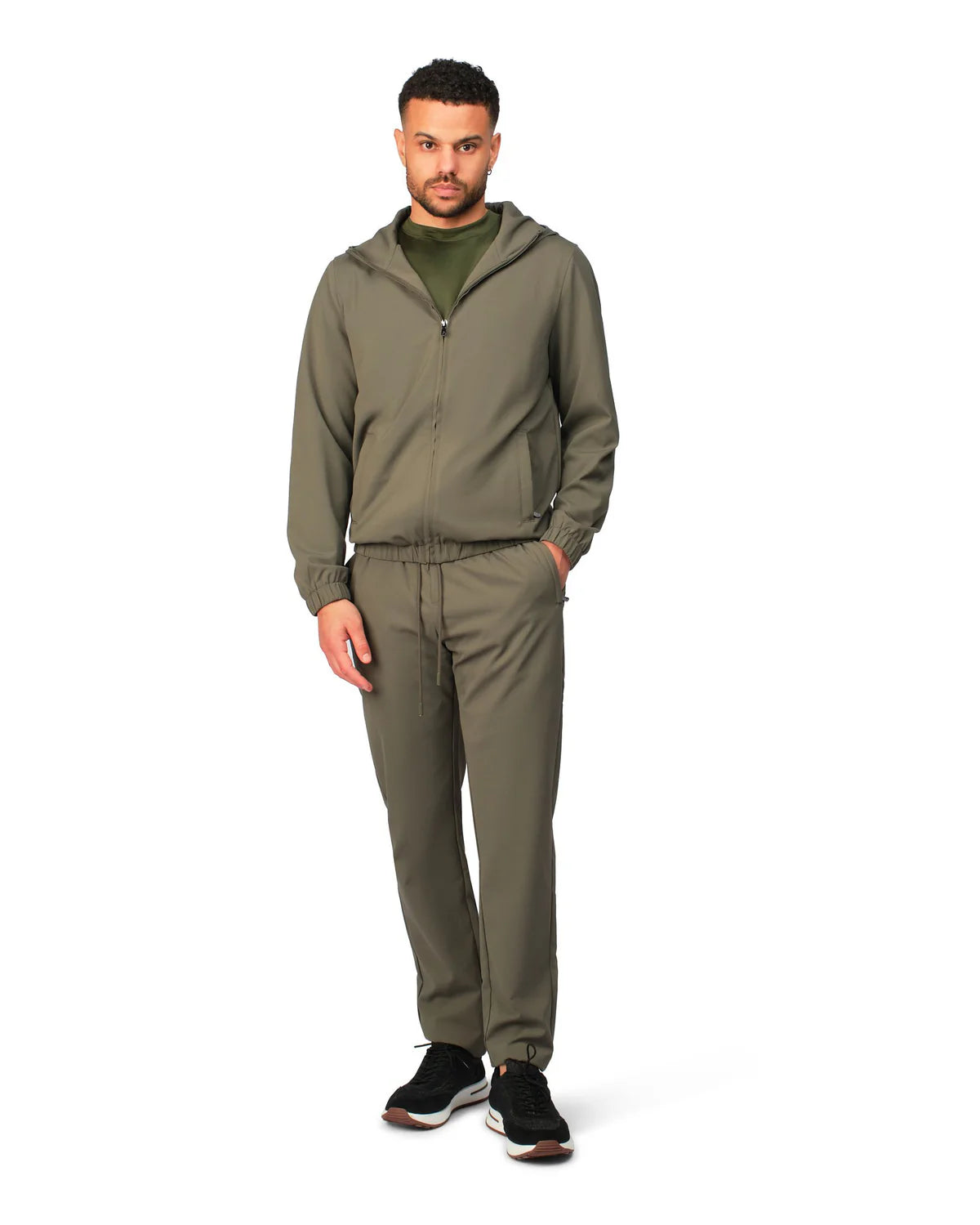 NYLON  HOODED BLOUSON - OLVE GREEN