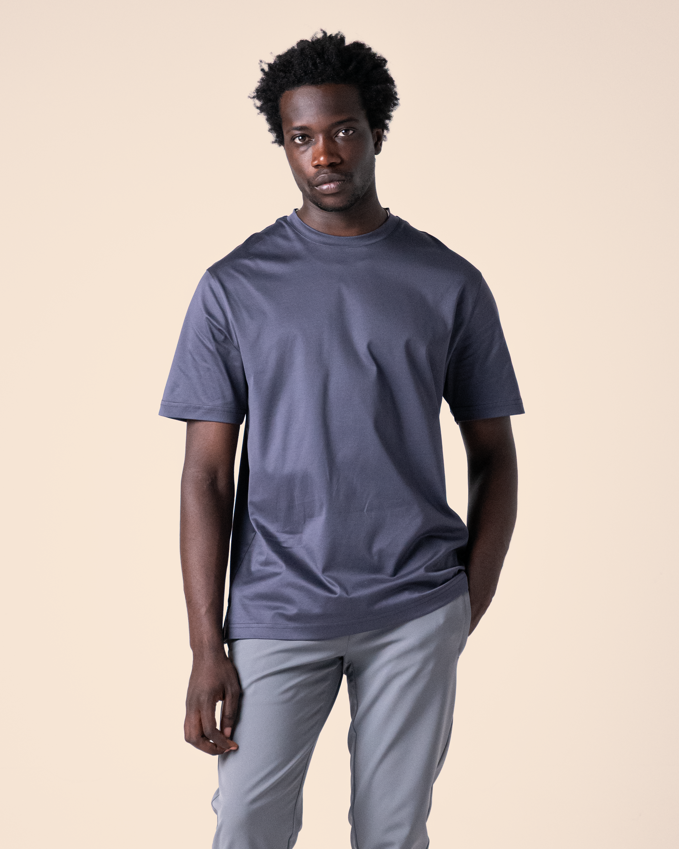 Grey Mercerized T Shirt