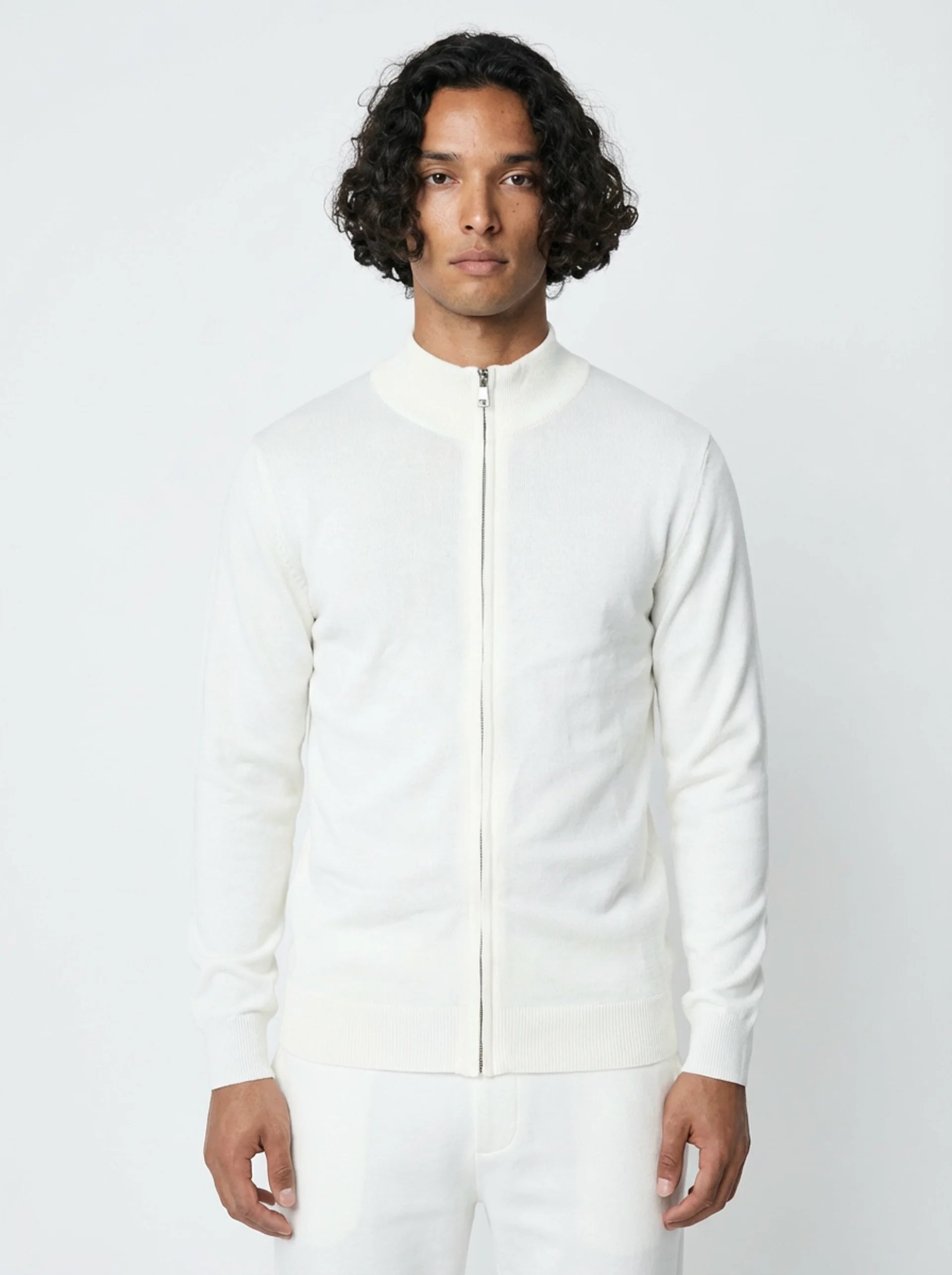 Club Amri Knitwear Full Zip - WHITE