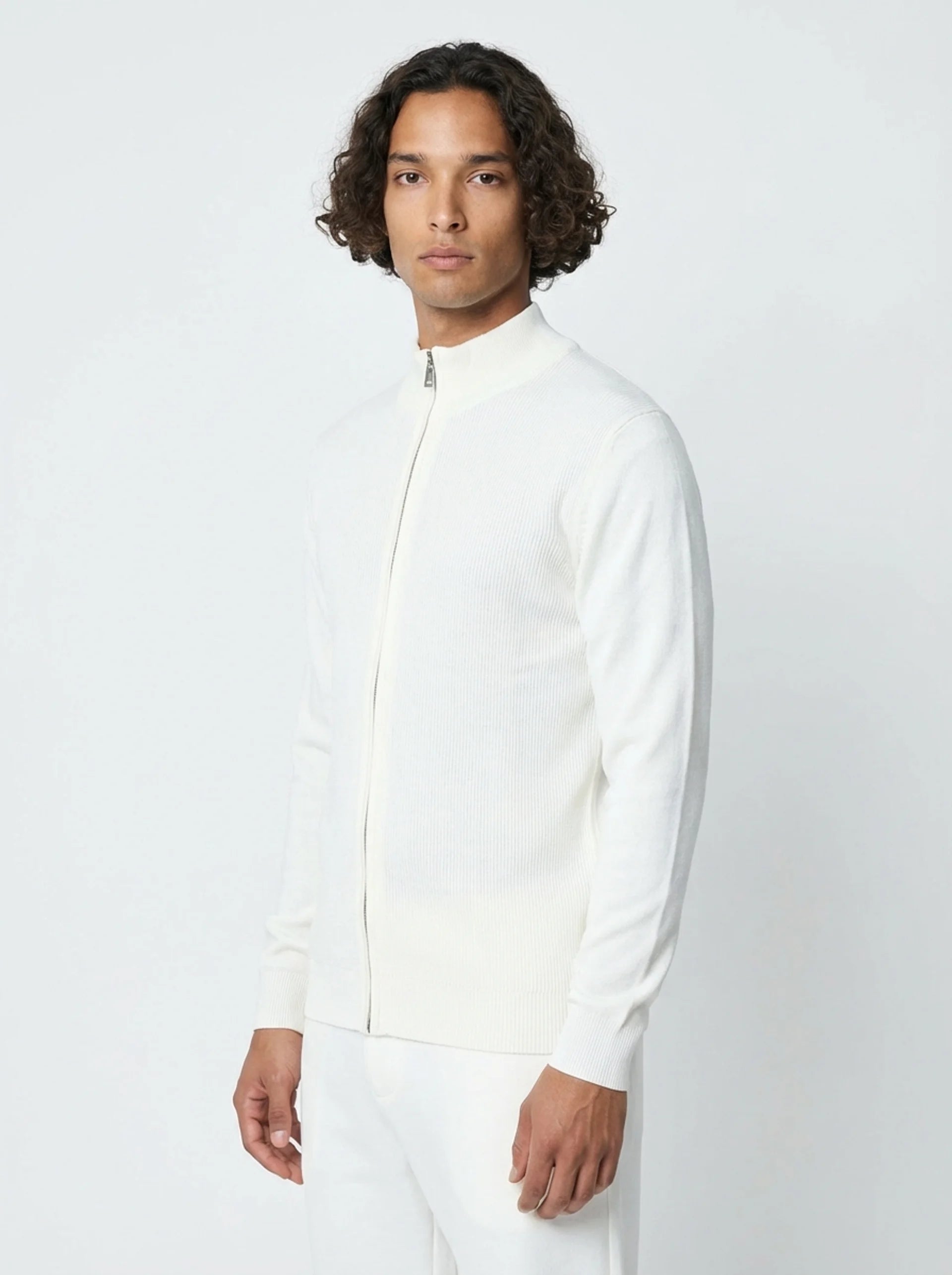 Club Amri Knitwear Full Zip - WHITE