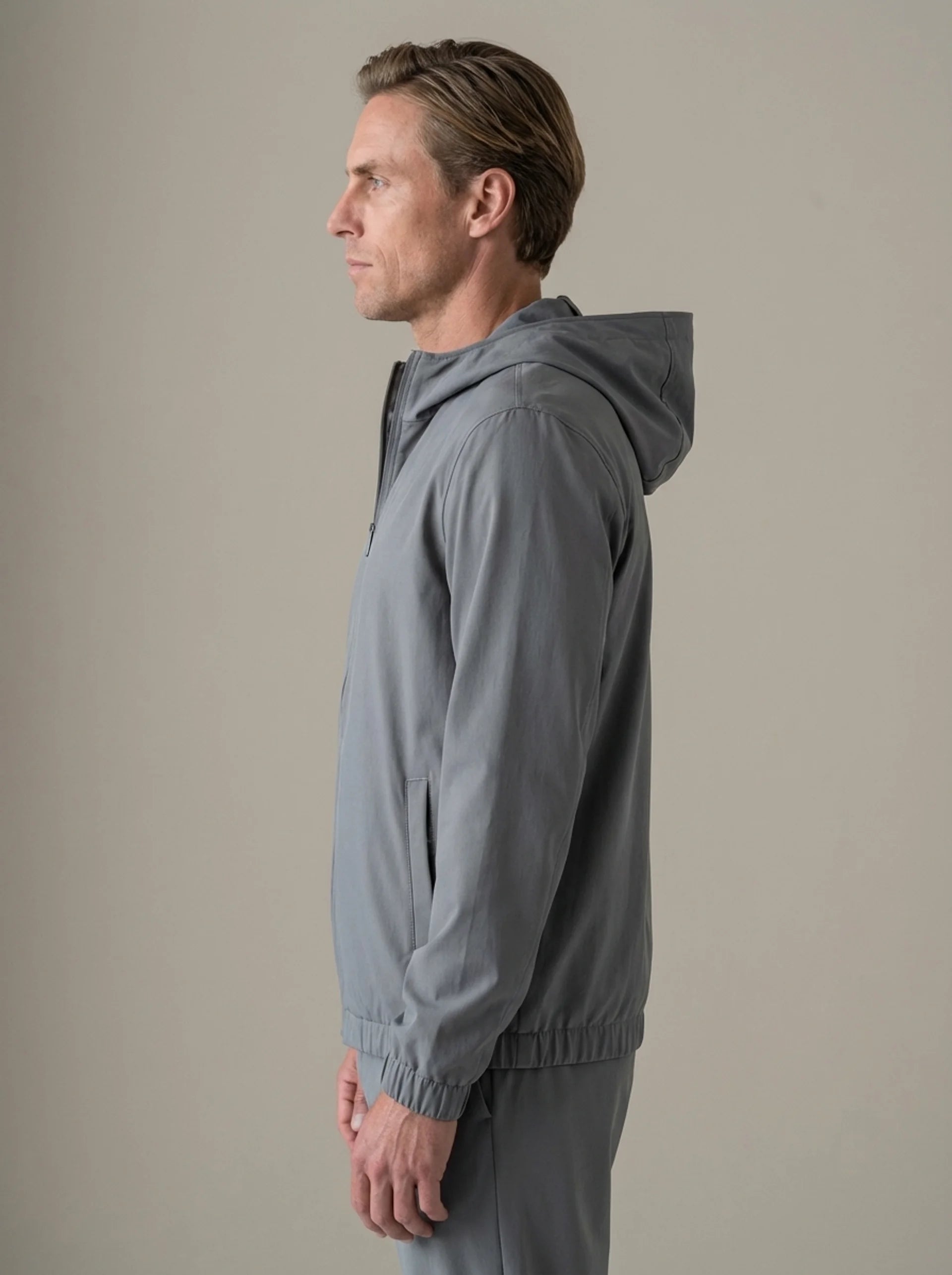 TECH HOODED BLOUSON - GREY
