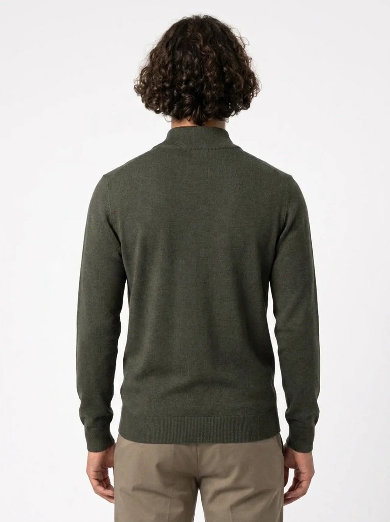 Knitwear zip quarter - dark green
