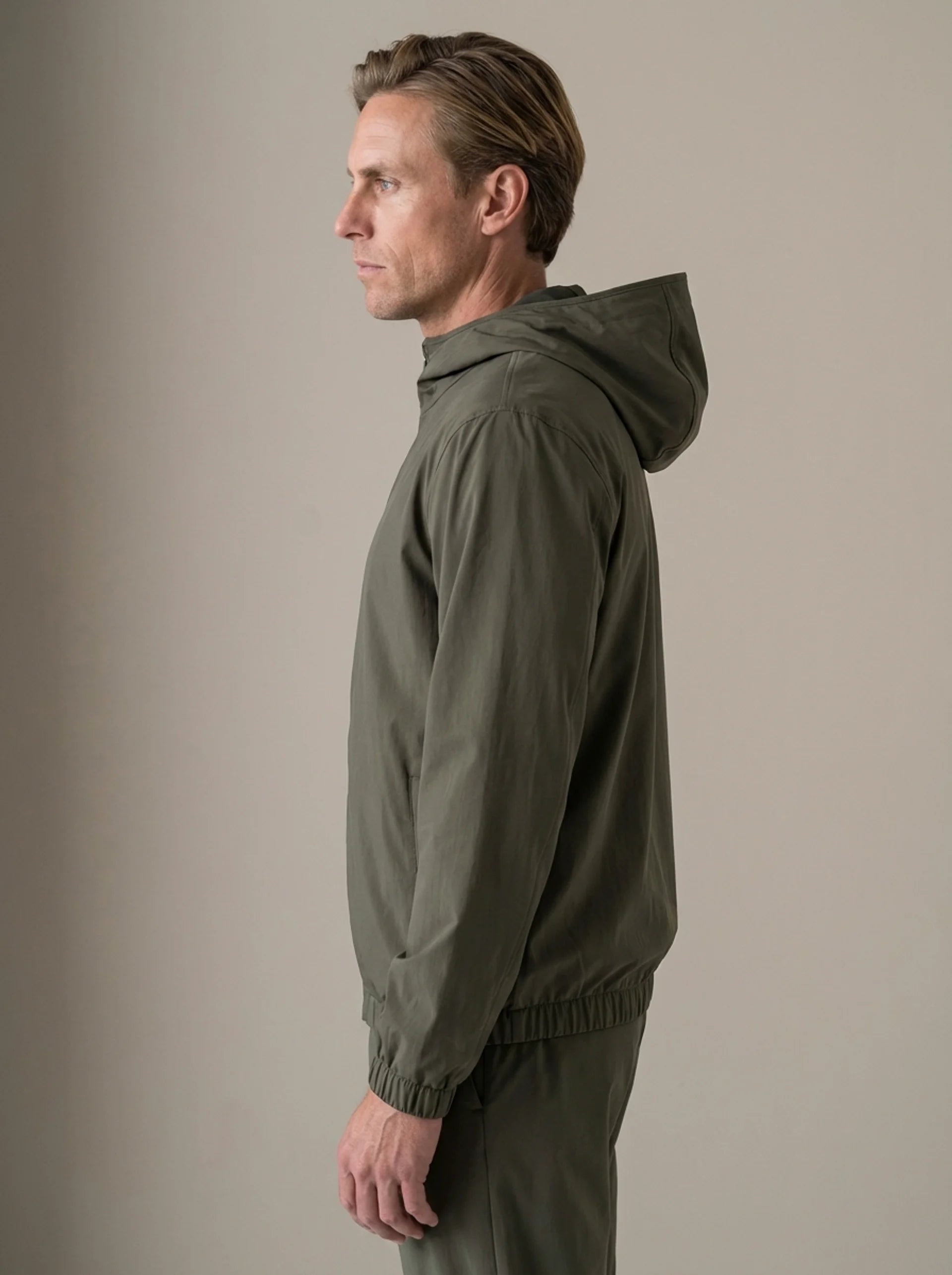 TECH HOODED BLOUSON - GREEN