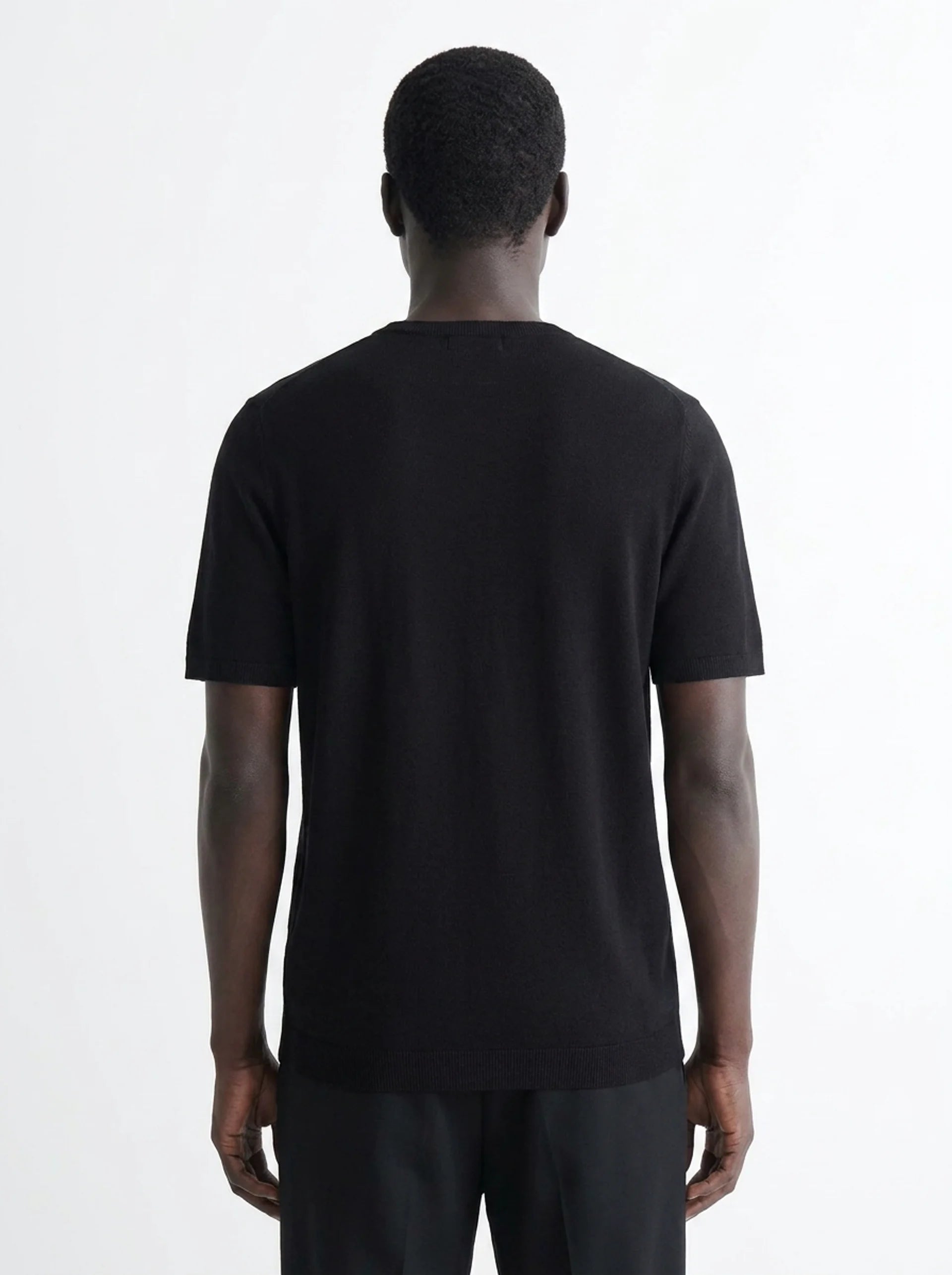 Club Amri Short Sleeve Knitwear- BLACK