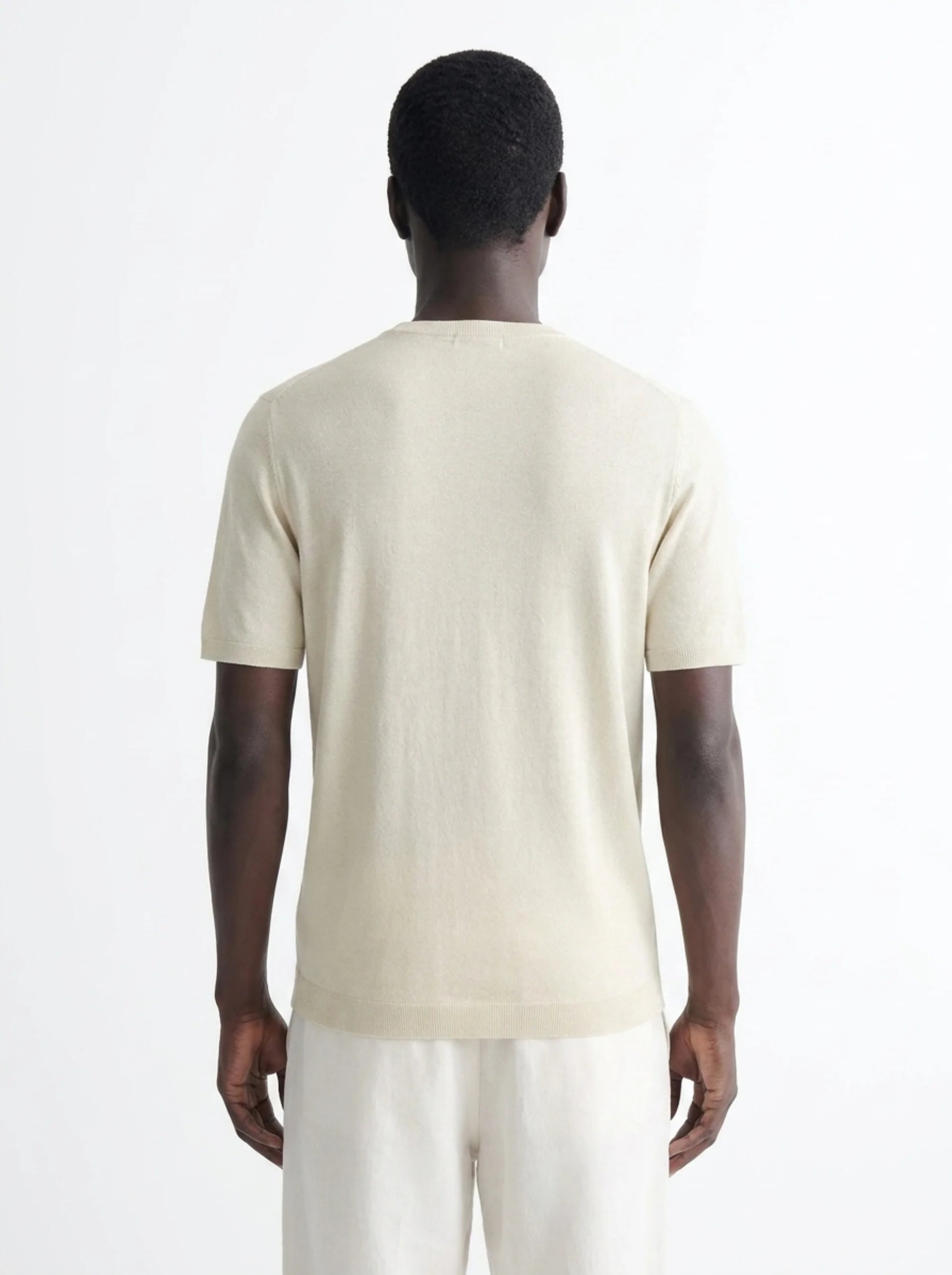 Club Amri Short Sleeve Knitwear- BEIGE