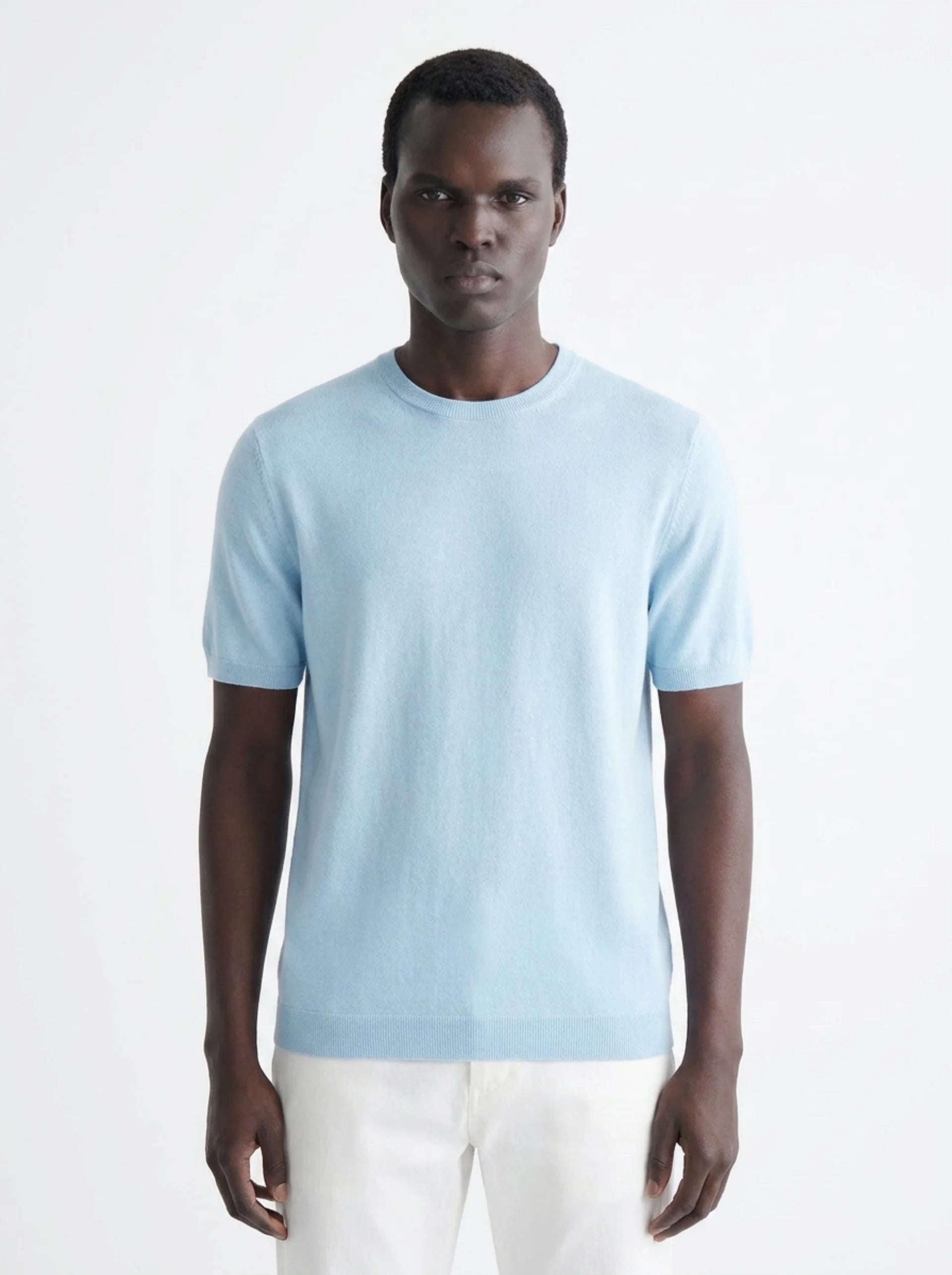 Club Amri Short Sleeve Knitwear- BABY BLUE