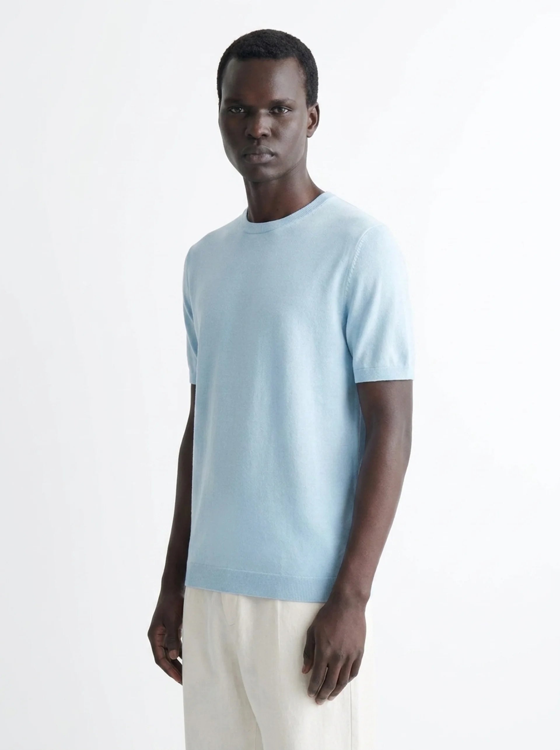 Club Amri Short Sleeve Knitwear- BABY BLUE