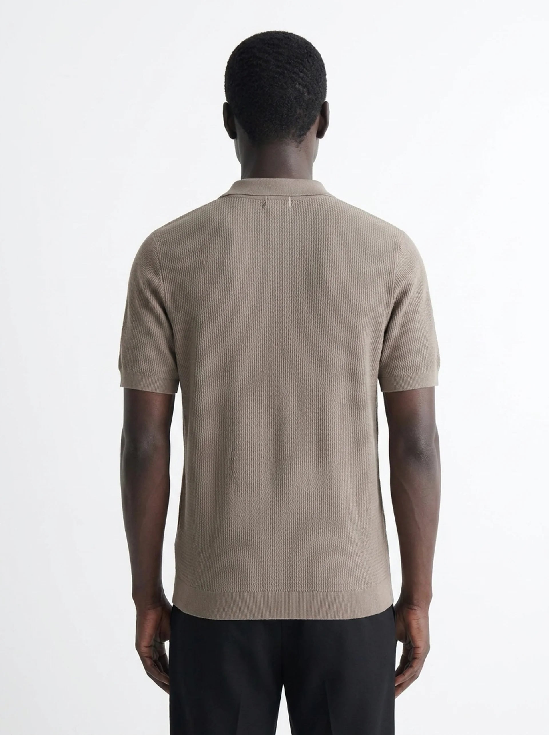 Club Amri Short Sleeve Polo Knitwear- TAUPE