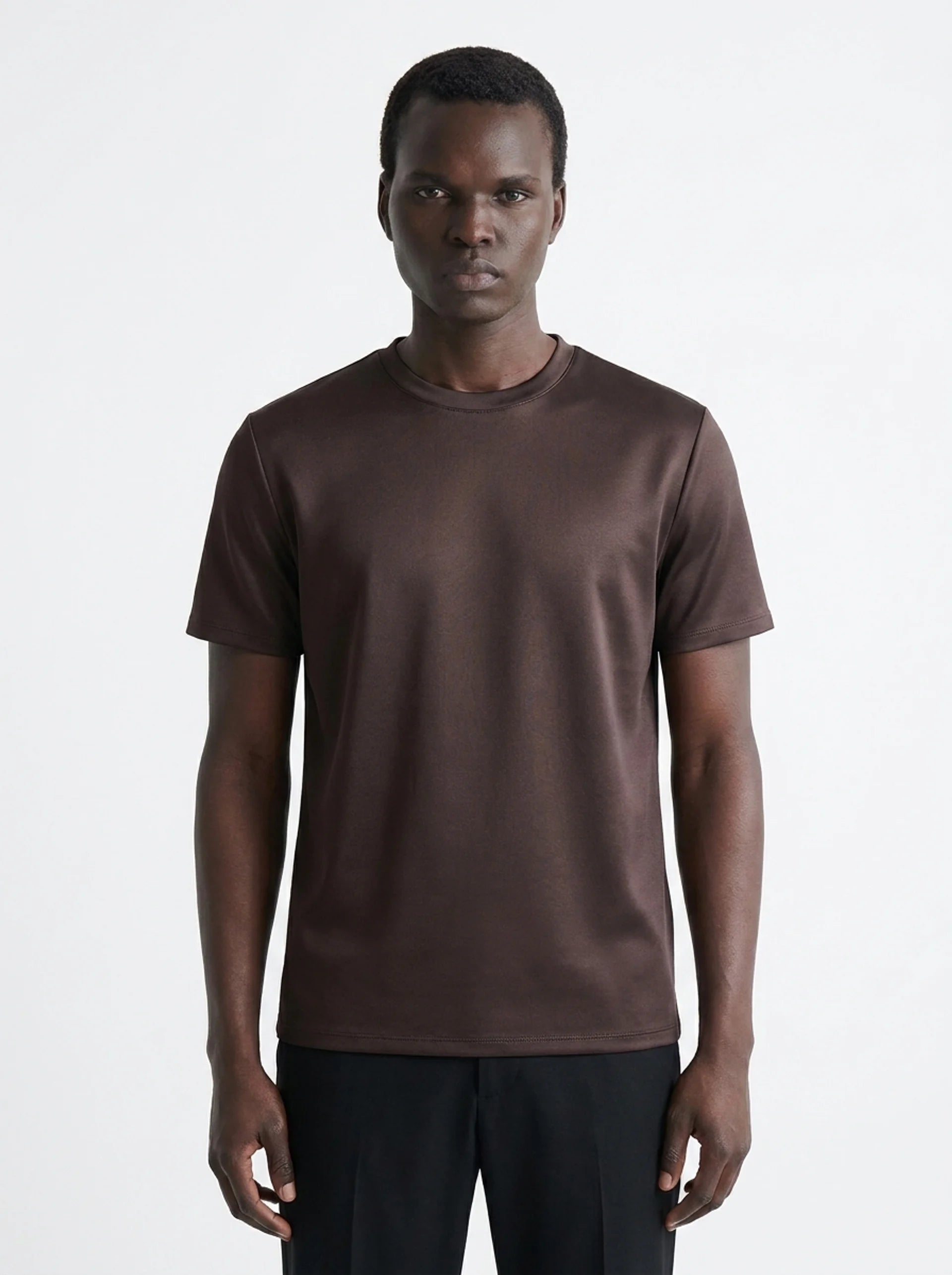CLUB AMRI SHINY T-SHIRT BROWN