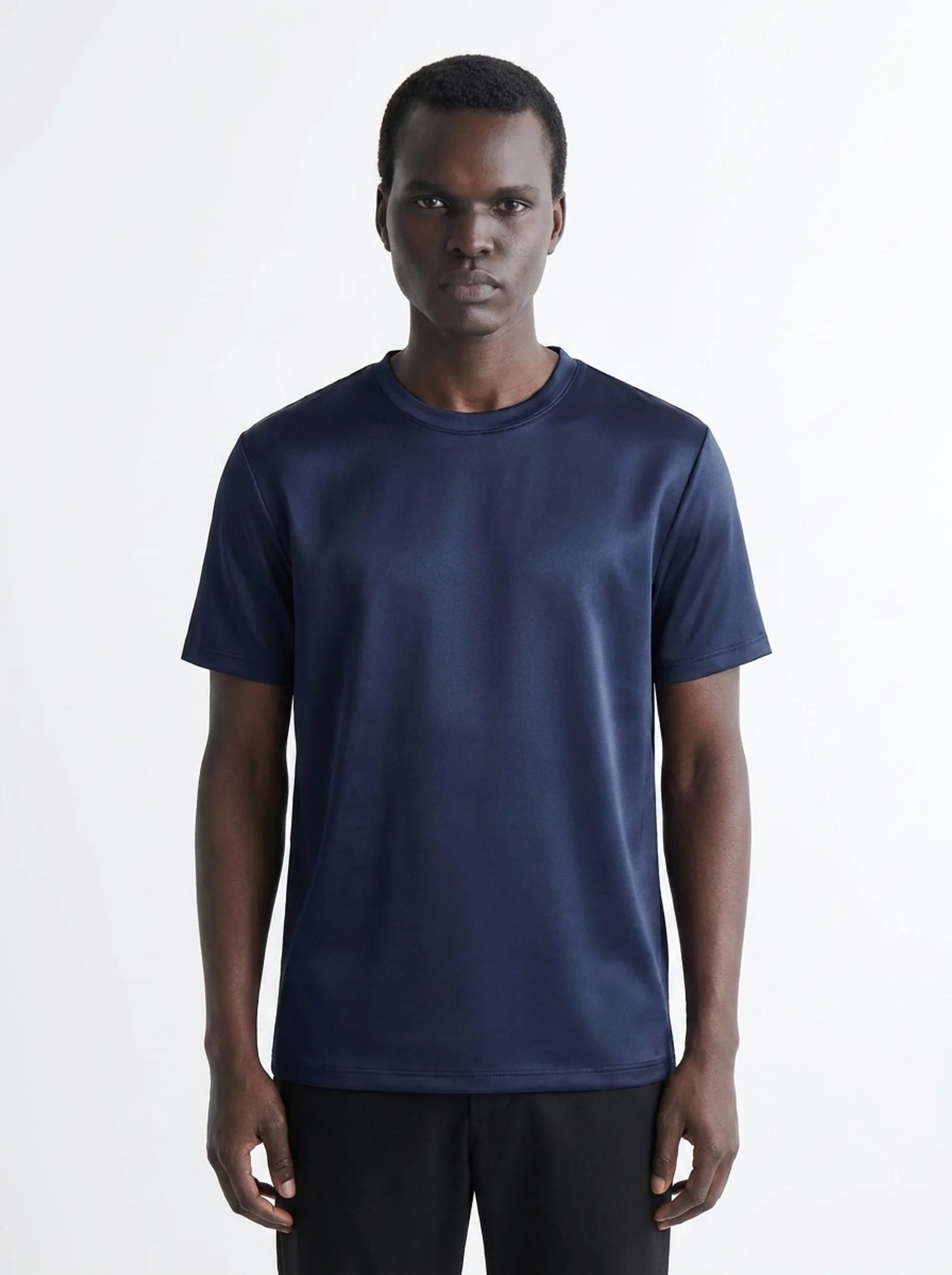 CLUB AMRI SHINY T-SHIRT NAVY BLUE