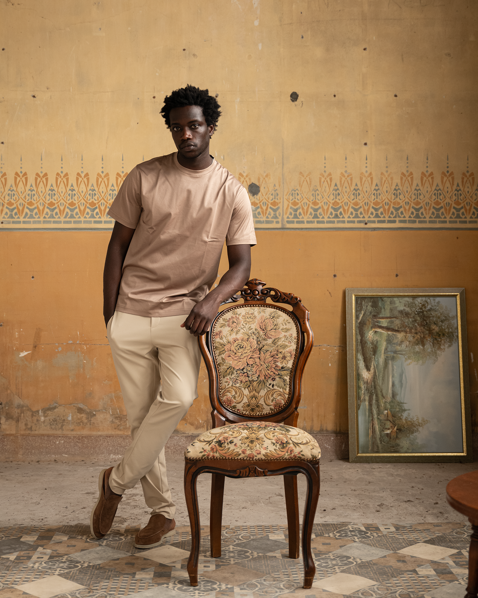 Beige Mercerized T Shirt