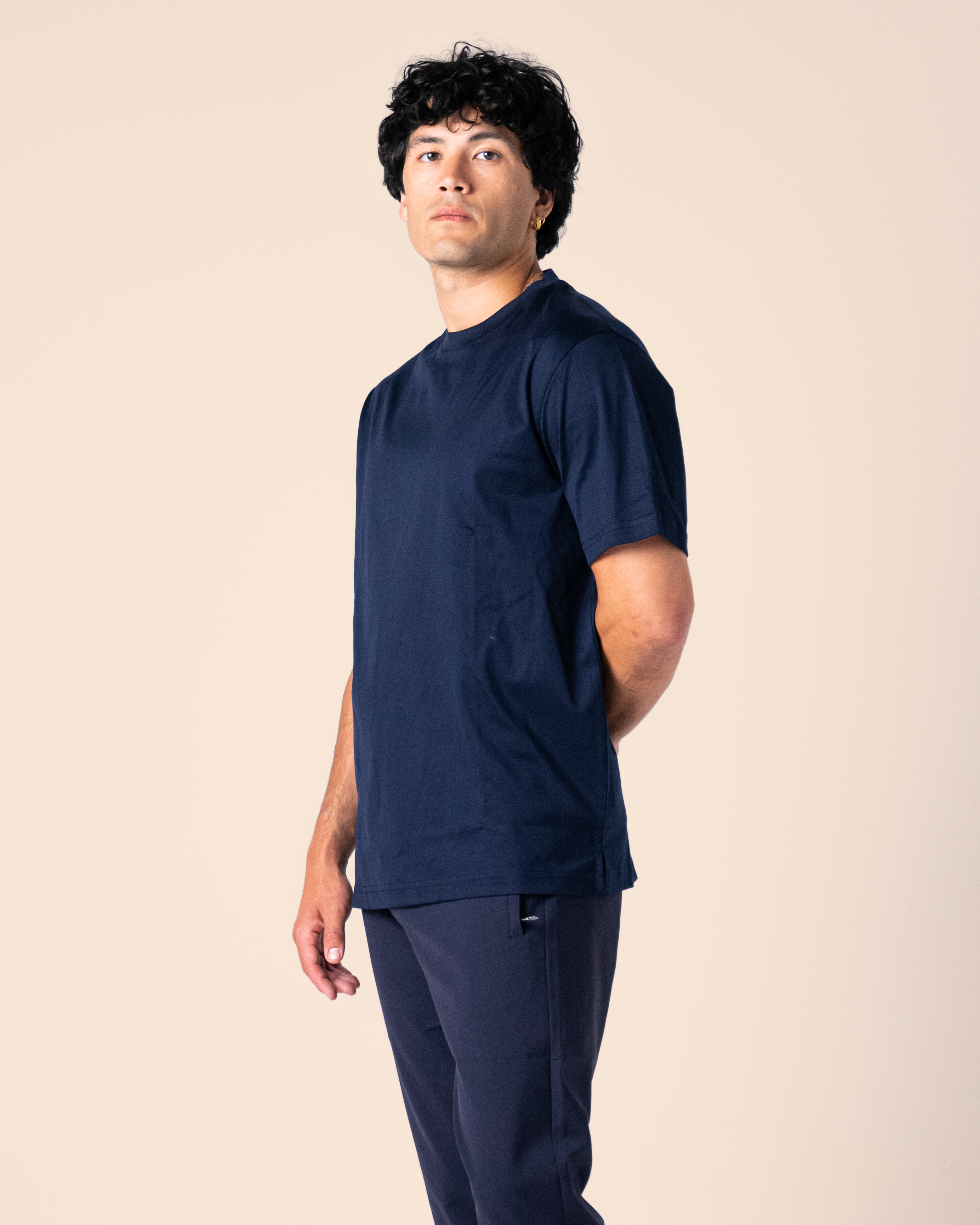 Navy Mercerized T Shirt