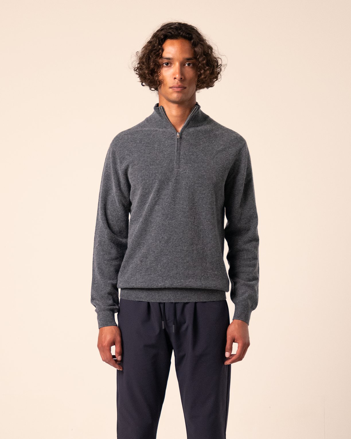 Halfzip Merino Grey