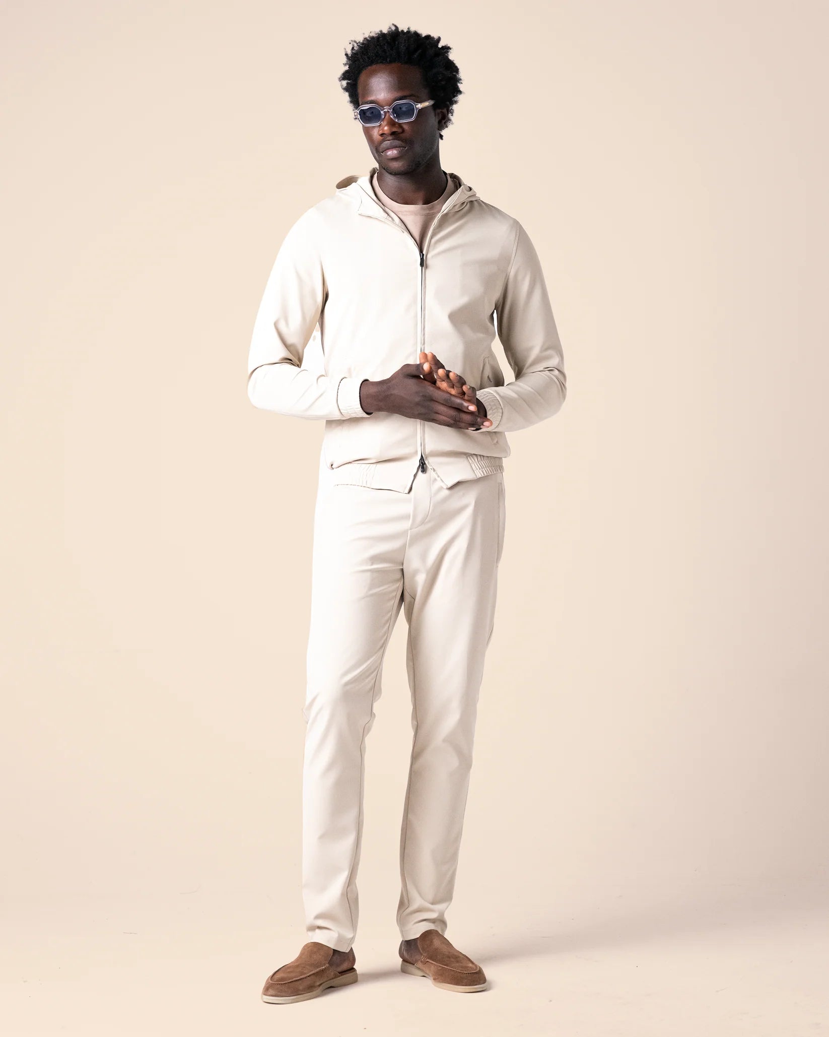 Hooded Tech Suit Beige